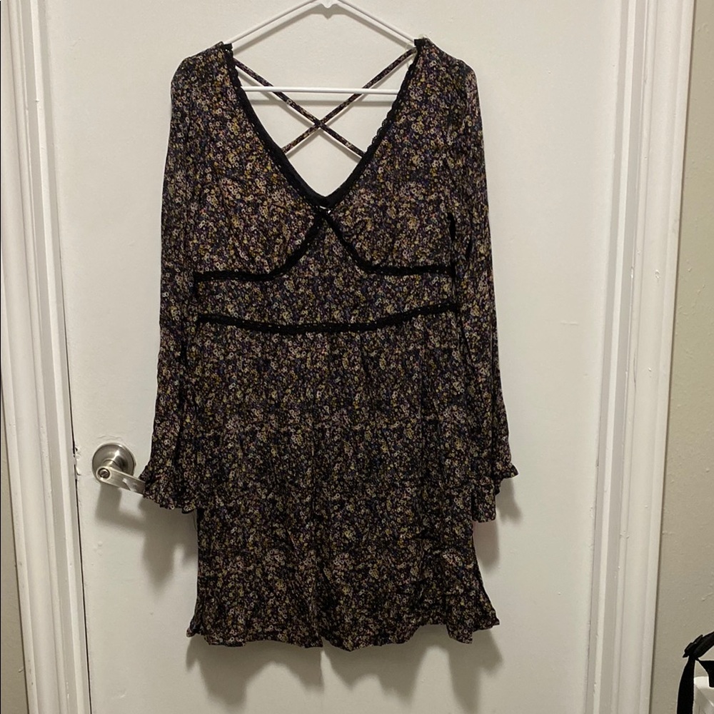 Floral Crisscross Back Dress